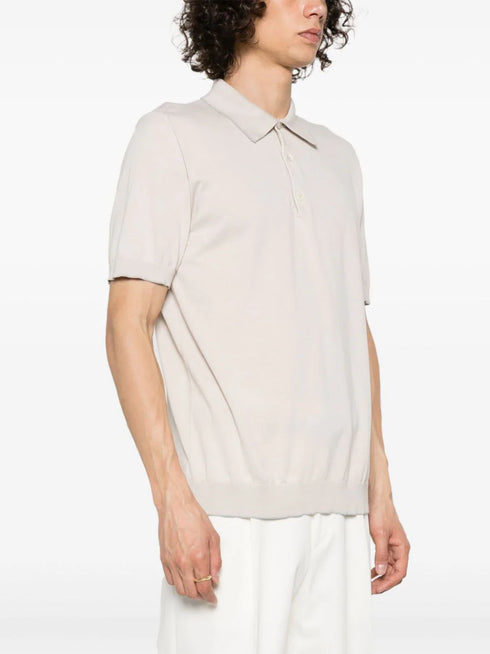 fine-ribbed polo shirt